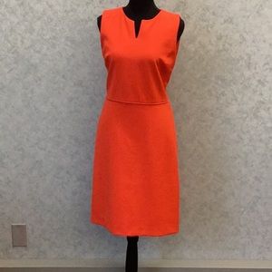 Ann Taylor Sleeveless Orange Sheath Dress
